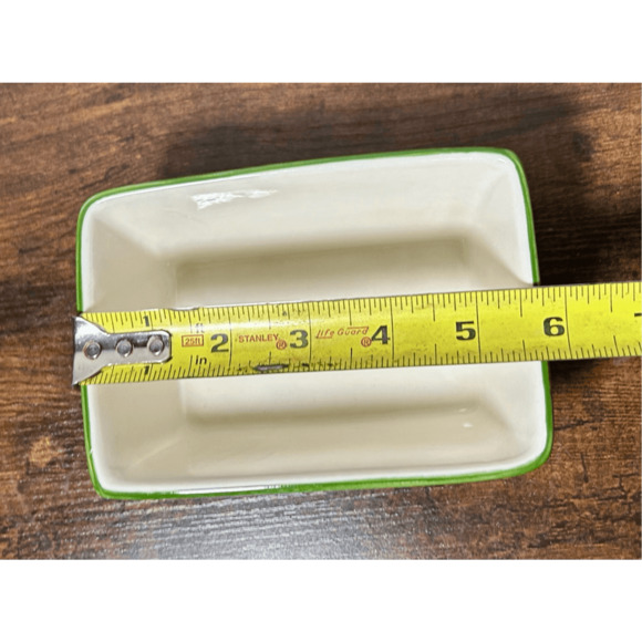 Temptations by Tara Presentable Ovenware Old World Green Small Loaf Pan w/ lid - Picture 12 of 12